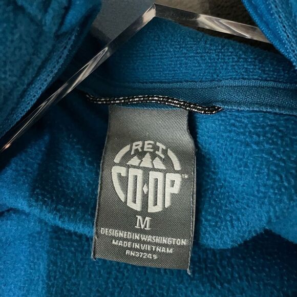 REI Co-Op Men's Sz M 1/4 Zip Pullover Midlayer Lightweight Fleece Top Blue EUC - Picture 4 of 5